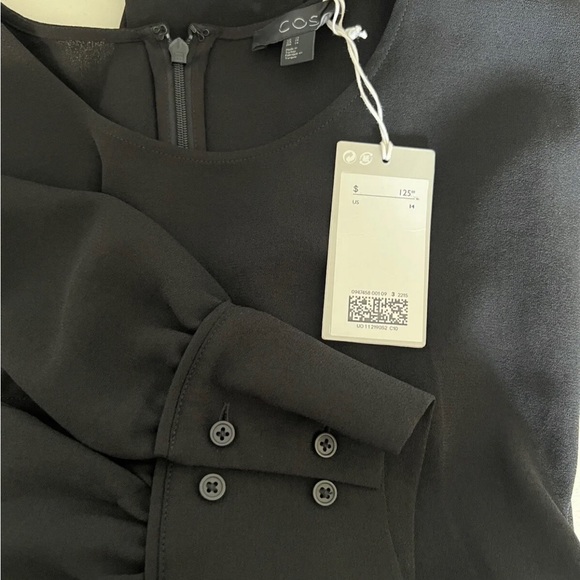 NWT COS WOMEN'S LONG SLEEVE BLACK MIDI DRESS SIZE 14 - Picture 11 of 11